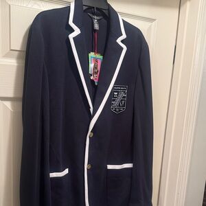 Classic Navy Blazer with White Trim
